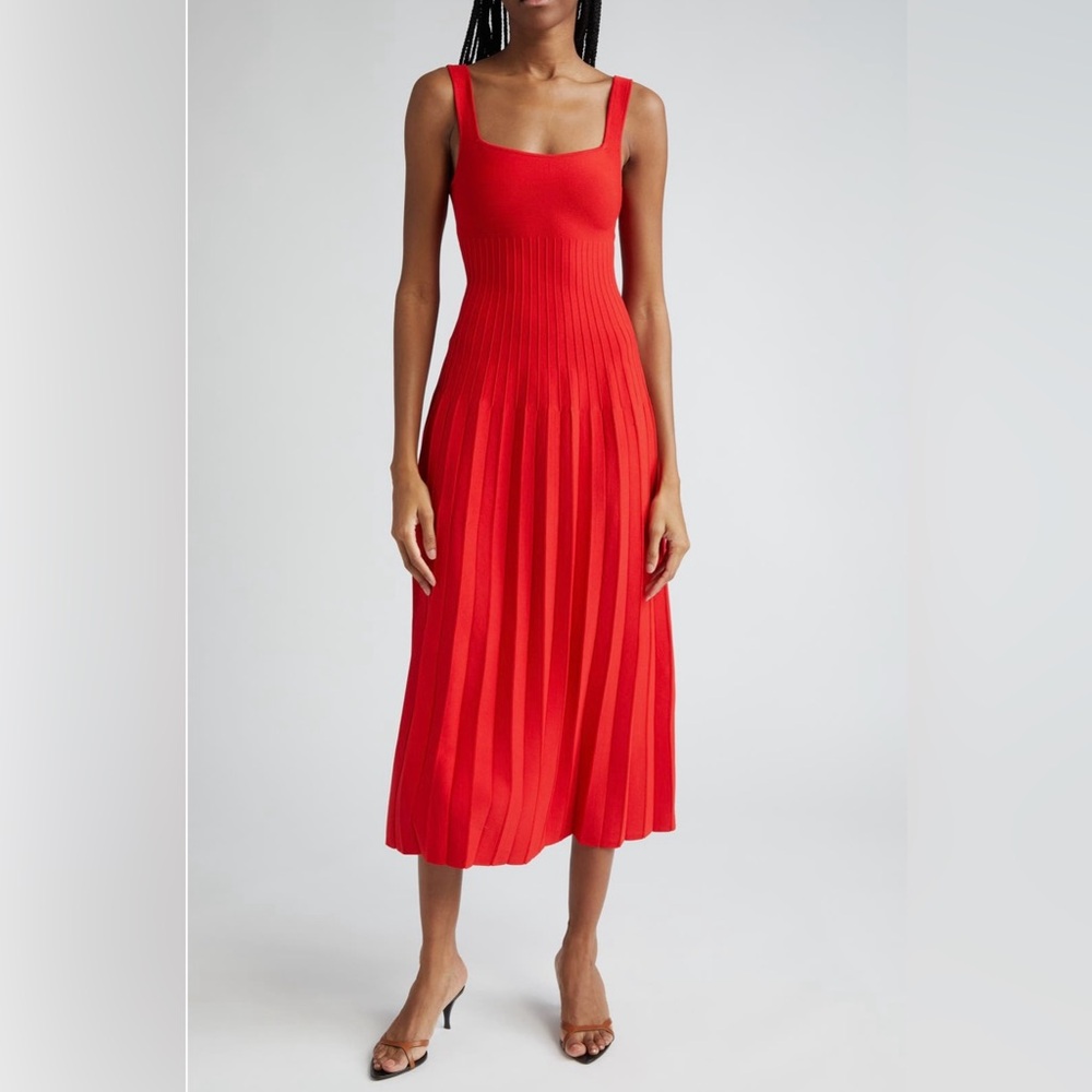NWT STAUD Ellison Dress in Red Rose
